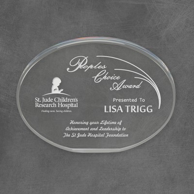 Oval Acrylic Award, Clear, 6"L