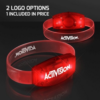 Red "Galaxy Glow" LED Band Bracelet, Patent Pending - PRINTED