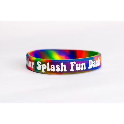 1/2" Swirl Printed Silicone Wristbands