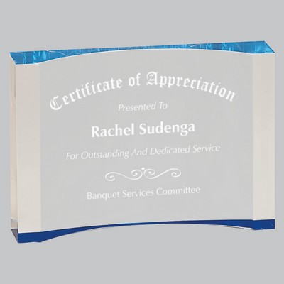 7" x 4 1/2" Blue 1" Thick Acrylic Crescent