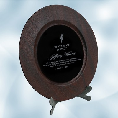Mahogany/Black Award Plate w/ Acrylic Stand