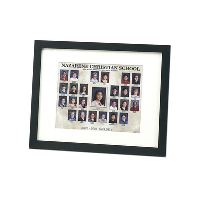 Black wood picture frame with white matting. Picture size 8" x 10"