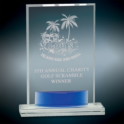 Large Crystal Rectangle w/Blue Accent