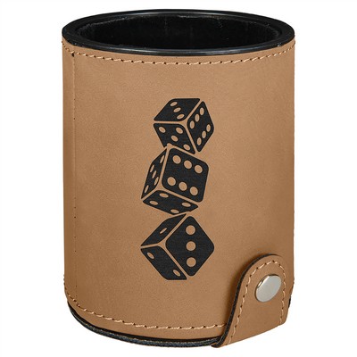 Laserable Leatherette Dice Cup Set, 3-1/8"x4"