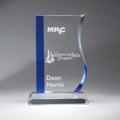 Cobalt and Clear Optic Crystal Ribbon (Medium)