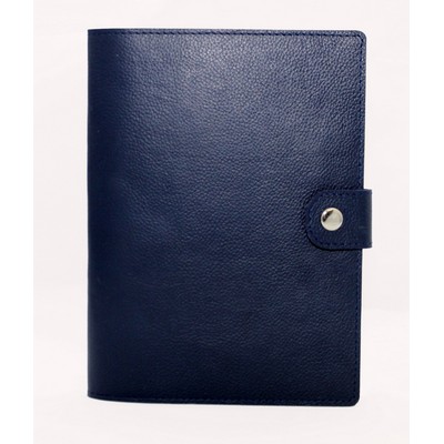 Ashlin® Designer Porchia Navy Blue Medium Leather Journal w/Snap Closure