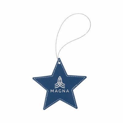 Blue/Silver Leatherette Star Ornament