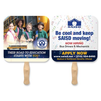 Full Color Rd Square Shape Sandwich Fan