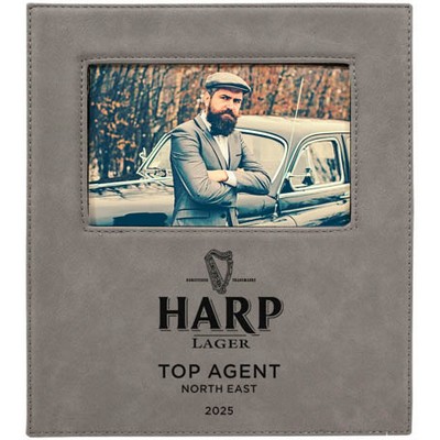 Leatherette Frame Holds 4 x 6 (Gray)