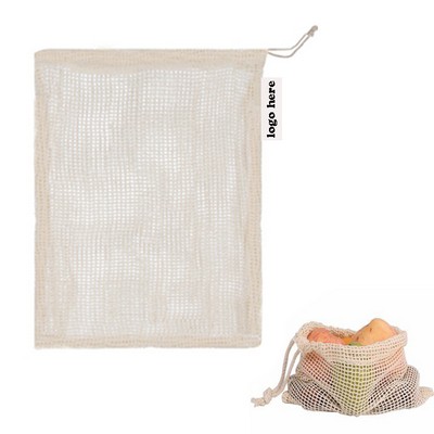 Custom Reusable Mesh Bag with Drawstring