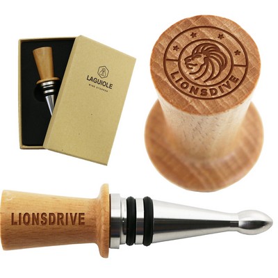 Laguiole Wine Stopper w/Beechwood Brown Top
