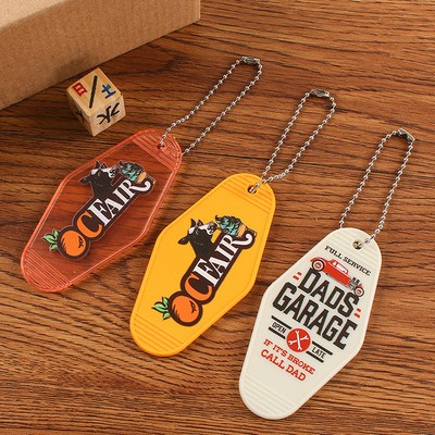 Vintage Retro Motel Key Tag with Split Ring