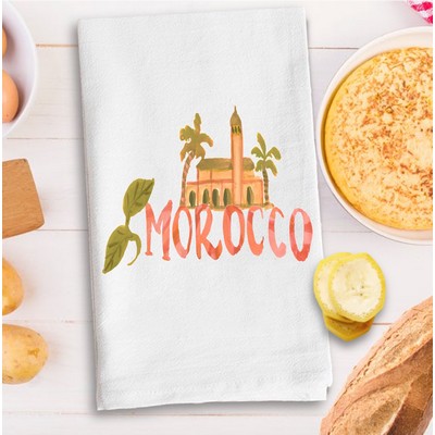 White Vintage Flour Sack Tea Towel with Custom Print