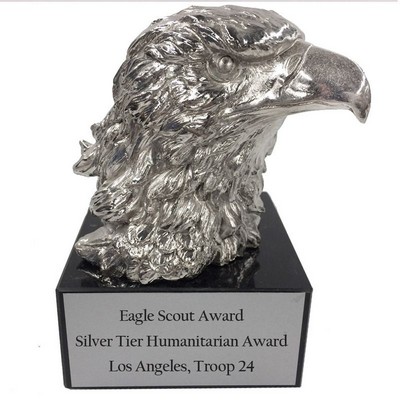 6" Antique Silver Eagle Head Trophy