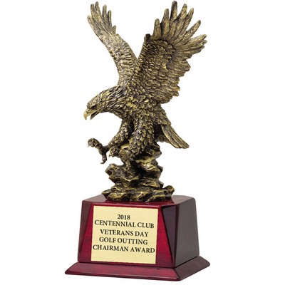 14 ½" Antique Brass American Eagle Trophy