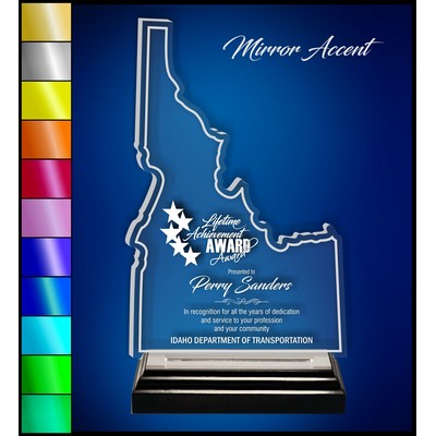 12" Idaho Clear Acrylic Award with Mirror Accent