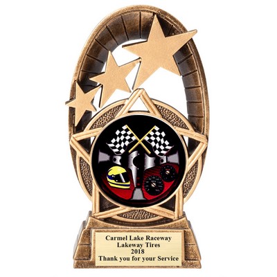 5 ½" Gold Star Resin Auto Racer Trophy