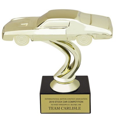 6" Stock Car Gold Figure Trophy w/Black Base