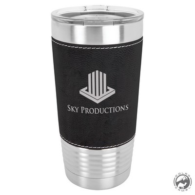 Black/Silver Polar Camel Tumbler w/Leatherette Grip