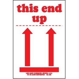 This End UP Labels Red & White - 2" x 3"