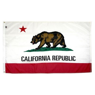 California Indoor Parade Flag w/Pole Hem And Fringe (5'x8')