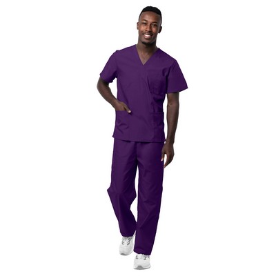 Adar - Sivvan - Unisex V-Neck Top Drawstring Pant Scrub Set