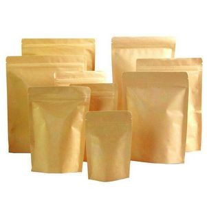 Self Sealing Kraft Stand up Pouches