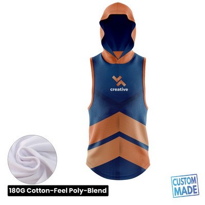 Unisex & Kids' Sublimation Sleeveless Hooded T-Shirt - 180G