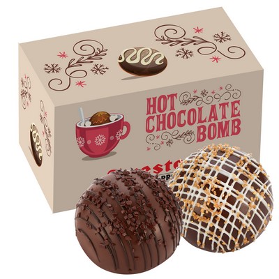 Mega Hot Chocolate Bomb Gift Set - 2 Pack - Milk & Dark Delight & Dark Chocolate Crystal