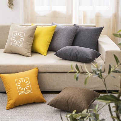 15.8 x 15.8" Premium Square Linen Throw Pillowcase With Hidden Zipper