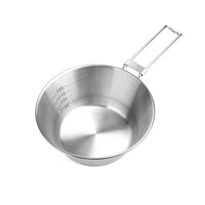 Outdoor stainless steel folding bowl