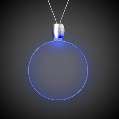 24" Blue Round Light-Up Pendant Necklace(Digi-Printed)