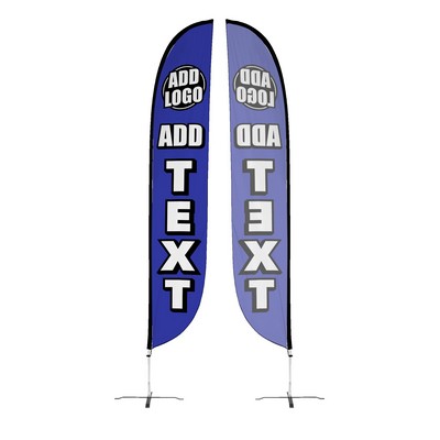 Custom Single Sided 14' Feather Flag w/ X-Stand Pole Set