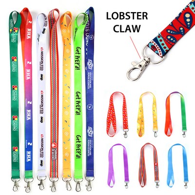 3/4" Polyester Custom Two-sided Full-color Printed Lanyard