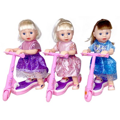 Electric Scooter Girl with Light and Music