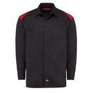 Dickie's® Men's Performance Long Sleeve Team Shirt - Black/English Red
