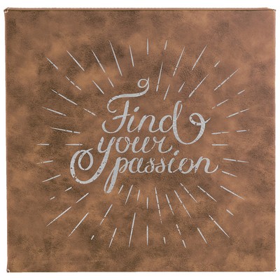 10" x 10" Rustic/Silver Leatherette Wall Decor with Sawtooth Hanger