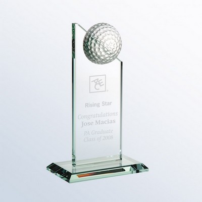 8 1/2" Jade Glass Golf Pinnacle Award