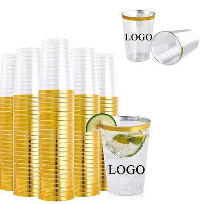 Gold Rim Plastic Cup