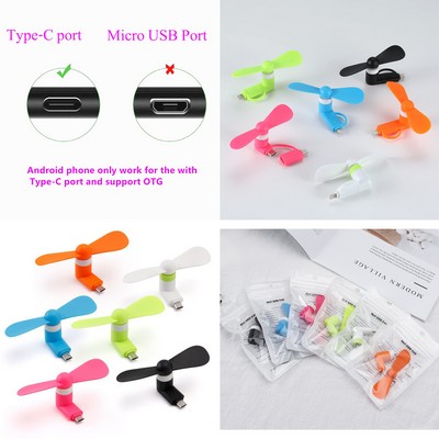 Mini Cell Phone Fan 2-in-1