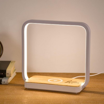 Bedside Lamp Qi Charger LED Desk Lamp with Touch Control 3 Light Hues,Table Lamp Eye-Caring Reading