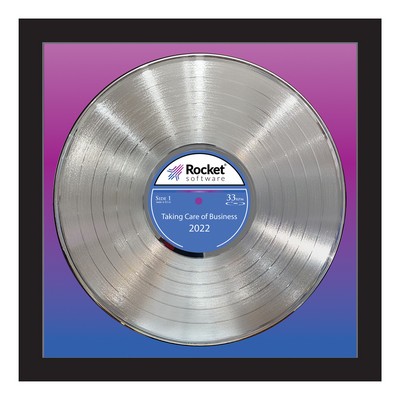 Platinum Framed 12" Record - Custom Background - 15" x 15"