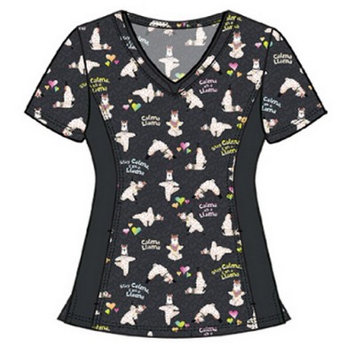 Cherokee® Women's V-Neck Scrub Top (Calma Llama)