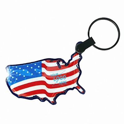 USA Flag LED Keychain Light