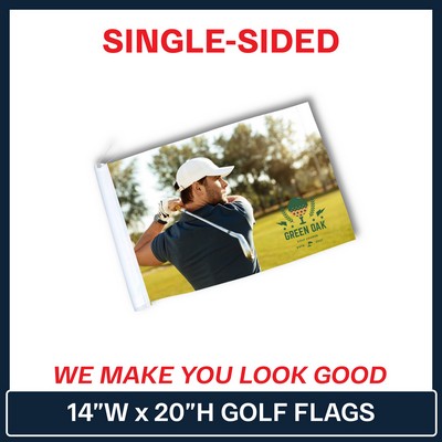Golf Flag | 14"H x 20"W - Single Sided w/ Tube