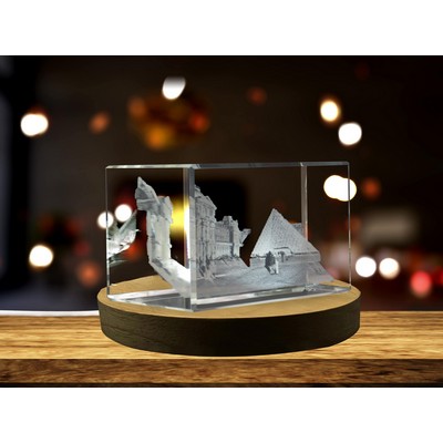 Musée Du Louvre 3D Engraved Crystal Keepsake w/LED Base Light