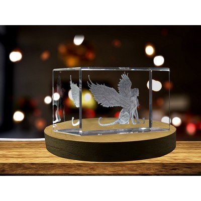 Sphinx 3D Engraved Crystal Trophy Award w/LED Base Light