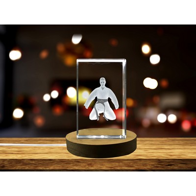 Judo Player 3D Engraved Crystal Trophy Award - Gift for Martial Arts