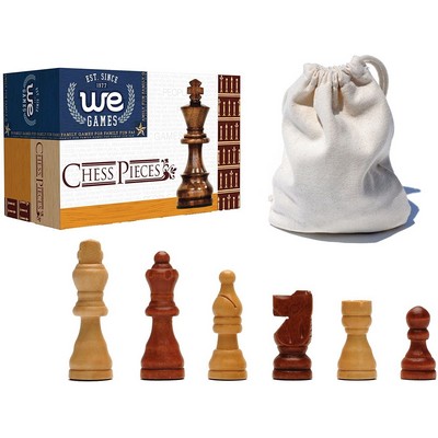 French Staunton Wood Chess Pieces with 2.5" King