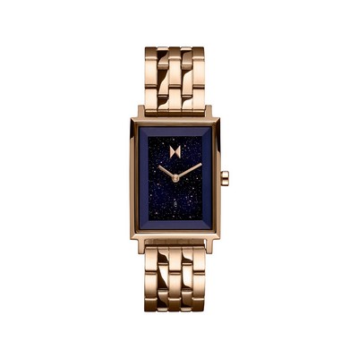 MVMT Signature Square Woman's Carnation Gold Watch w/Purple Dial